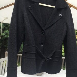 Xetra Italia Black 100% Wool Jacket Sz 46
